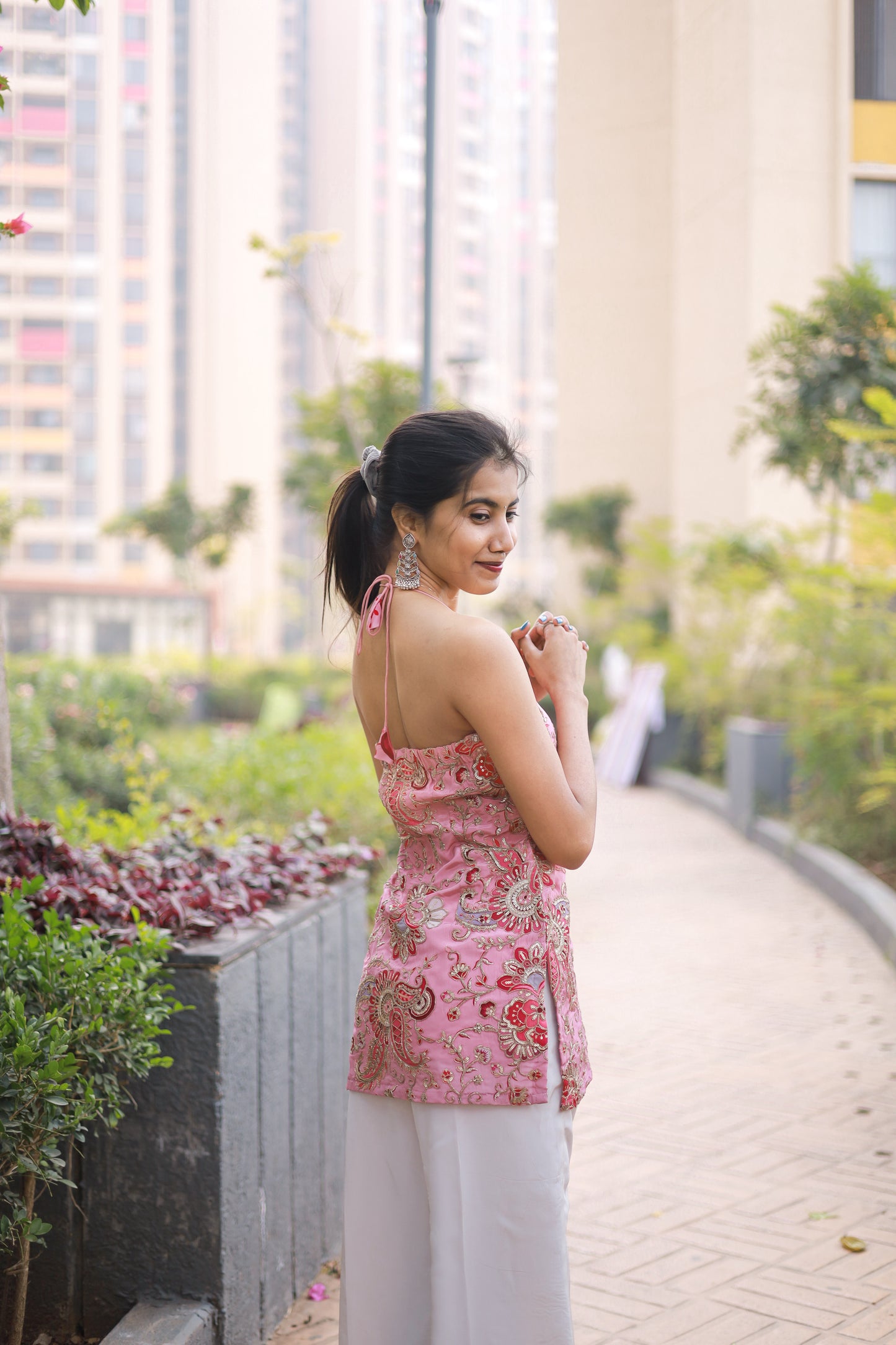 The Blush Paisley Halter Set