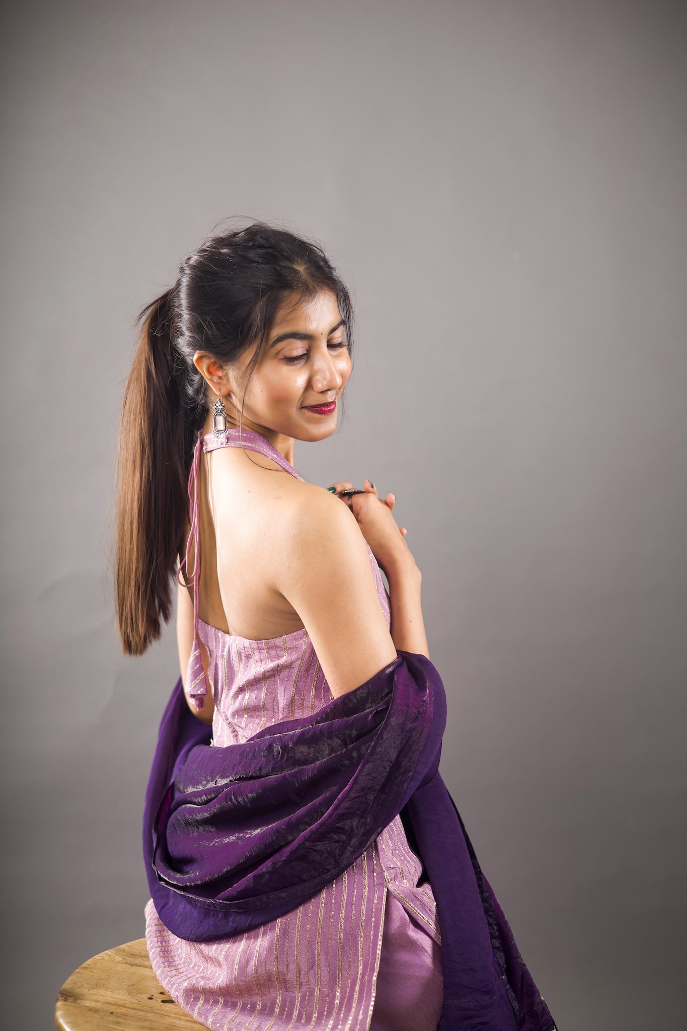 Lavender Jalpari Sharara Set