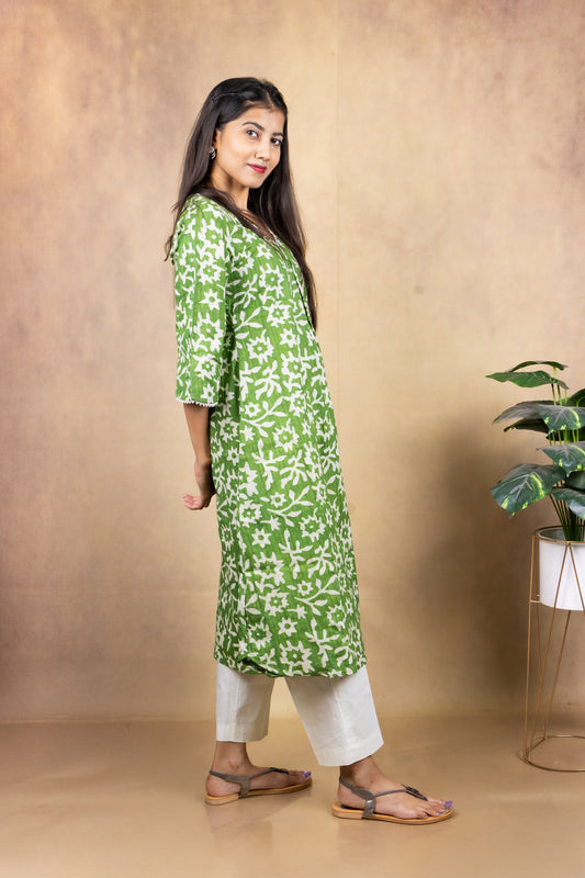 Sage Green Handblock Co-ord Set
