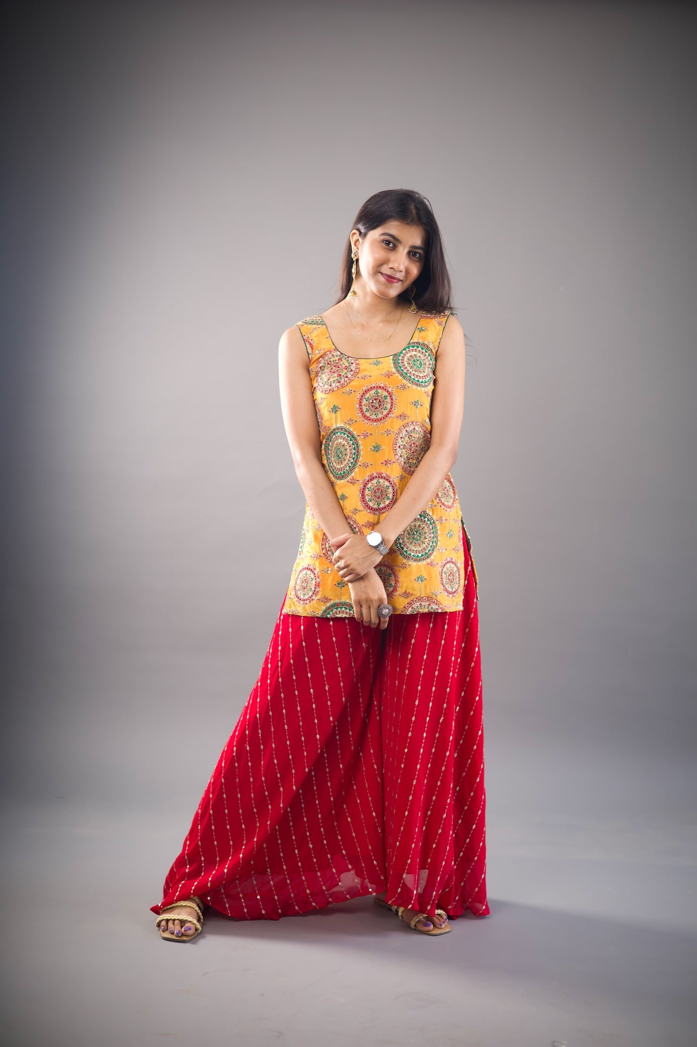 Mustard Mandala Noor Palazzo Set