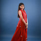 Devil Red Asymmetric Chikankari Sharara