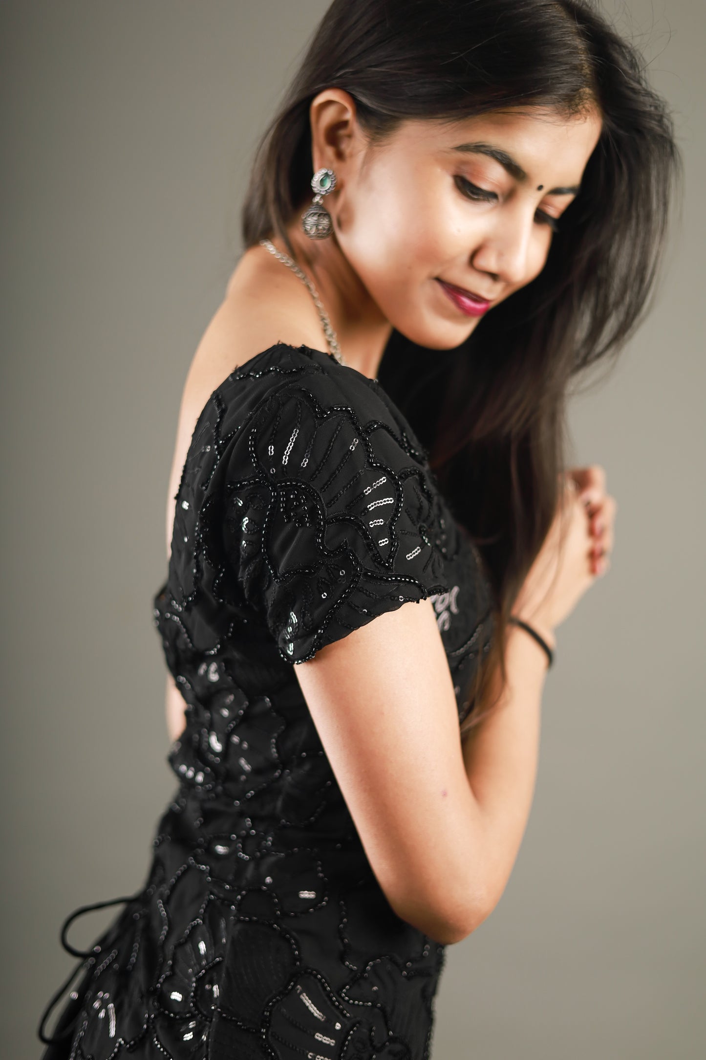 Kaali Mehfil Sequin Sharara Set