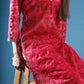 The Crimson Flora Sheer Kurta Set